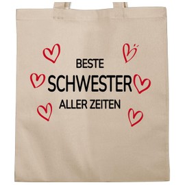 Shirtracer - Cotton Bag - Bags - Best Sister of All Time | Sister Gift | Gifts for Sister Birthday | Birthday Gift for Sister | Best Sister Gifts, 1 natural white