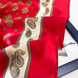 FONYVE 100% Mulberry Silk Scarf for Hair - 27" Square Head Scarf for Women - Lightweight Neck Scarf with Gift Packed