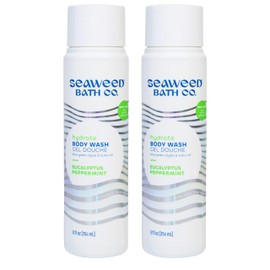 Seaweed Bath Co. Hydrate Body Wash - Eucalyptus Peppermint - Hydrating Foaming Cleanser with Nourishing Natural Ingredients - Vegan, Paraben and Sulfate Free Shower Gel - 12 oz (Pack of 2)