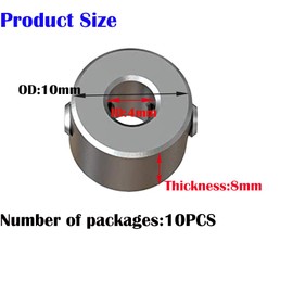 Depth Stop Rings Set, CESFONJER Depth Limiter Drill Ring Positioner (ID: 4 mm, 10 Pieces) with Hex Key for Drill Woodworking