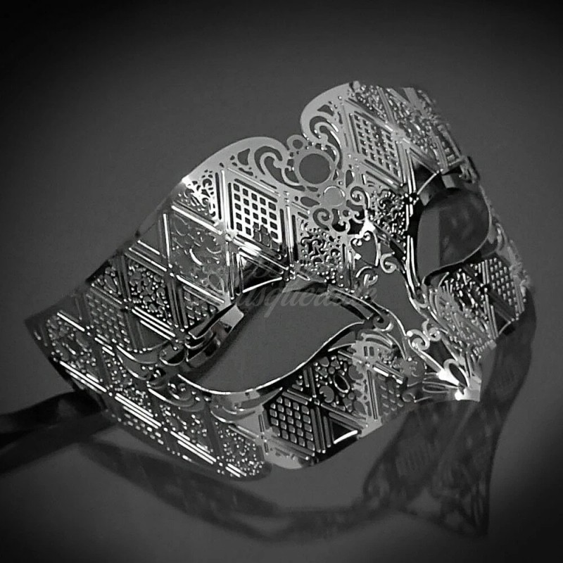 Couples Silver Masquerade Masks