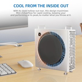 Portable Protective Case with Stand Compatible with Mac Mini M4/M4 Pro 2024, Silver Aluminium Alloy, Compact, Lightweight, Optimised Cooling, Maximum Protection, Instant Power Button, Accessories