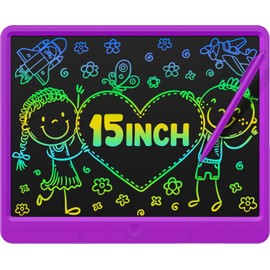 GIGART LCD Writing Tablet, 15 Inch Colorful Drawing Tablet for Kids, Doodle Board Drawing Pad, Erasable Reusable Educational Travel Kids Toys Birthday Gifts Boy Girl Age 3-12(Purple)