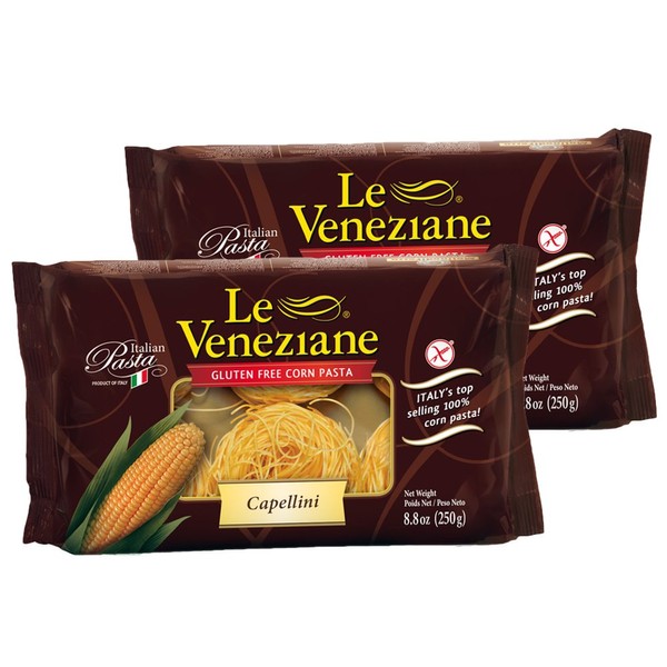 Le Veneziane Capellini- Gluten Free Pasta, 8.8 oz (2 Pack)