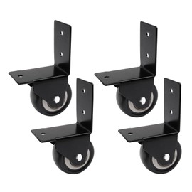 4 Side Mounting Casters Heavy Duty Plate Wheel L Type 1.5 Inch Straight Angle Quiet Swivel PU Castors Swivel Castors for Moving Furniture Bed Cabinet