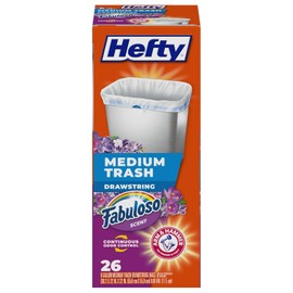 Hefty - Bolsas de basura medianas aroma, 8 galones, 26 unidades
