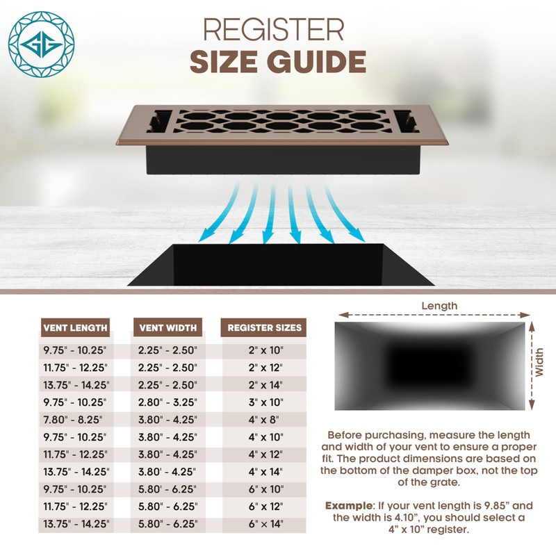 Floor Register 4x10 Vent Cover – Heavy-Duty Steel, Rustproof &