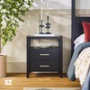 Walker Edison Isla Modern Solid Wood 2 Drawer Nightstand Side