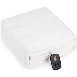 WOOMER Heated Throw Blanket Full Size, Soft Flannel Fast Heating Blanket with Multi-Color Option, 77"x 84", 10 Heating Levels & 0.5-12H Auto Off, Over-Heat Protection