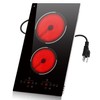 Traenvir 2 Burner Electric Cooktop, 12 Inch Built-in & Countertop