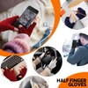 AURUZA 3 Pairs Warm Half Finger Gloves Stretchy Knit Fingerless