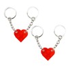 FiveMileBro 2 Pairs of Key Fob Heart, Partner Keyring, Red