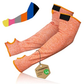 CAISIDIONG Cut Resistant Arm Guards with Thumb Hole for women, Gardening Sleeves for Kitchen, Welding, Pet Grooming, Family-Safe Arm Protectors, 1 Pair, Durable & Comfortableorange
