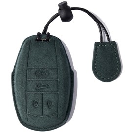 CGZOWYU Suede Genuine Leather Smart Key Fob Case Cover Compatible for Bentley Bentayga 2018 Continental GT Keychain Car Accessories