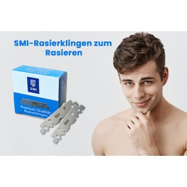 SMI Razor Blades 200 Half Blades (2 x 100) - for Replaceable Razors & Barber Razors, Disposable Razors, Hand Shaving Replacement Pack