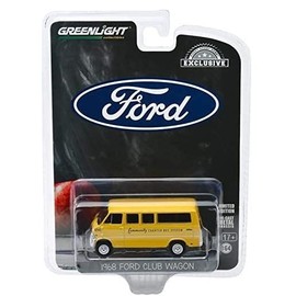 Greenlight 30155 1968 Community Charter Bus System Club Wagon School Bus (Hobby Exclusive) 1:64 Scale Diecast
