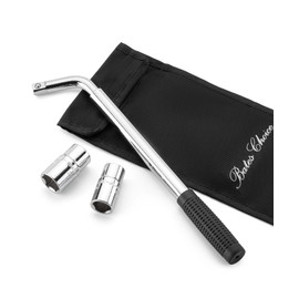 Bates Telescoping Lug Wrench - 1/2 Drive With 17/19mm and 21/23mm Sockets - Tire Iron and Nut Removal Tool