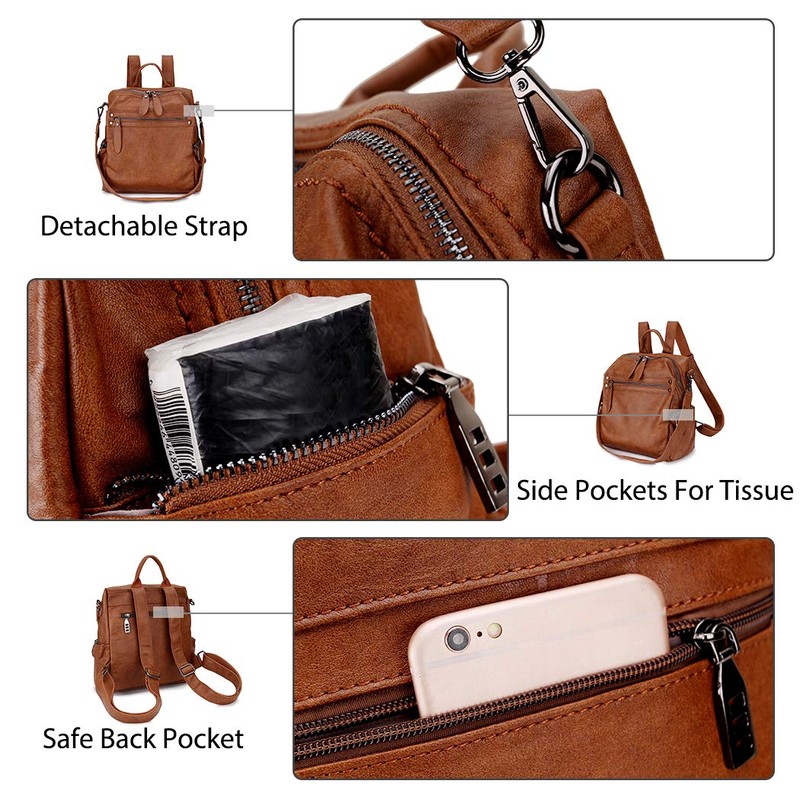 Women Backpack Purse,Fashion Convertible Soft PU Leather Backpack Shoulder Bag