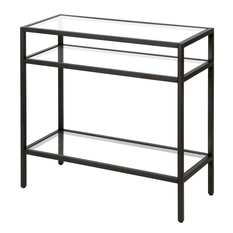 Henn&Hart Sivil Side Table, 24" Wide, Black