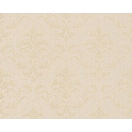 Sample for Display Purpose only.Concord Wallcoverings Textured Wallpaper Damask Leaves Motifes, Cream Rose Glitter, 7 in x 10 in, 290373