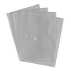 Qty 5 Document Wallet Folder Plastic A4 Clear Popper Stud