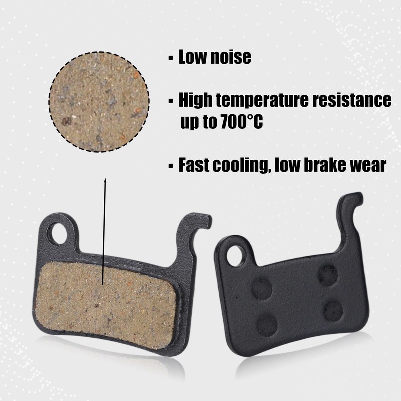 4pcs Bike Brake Pads, High-Performance Semi-Metallic Disc Brake Pads Replacement