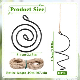 Xelsluthe 12 Pcs Air Plants Live Holders with Jute Ropes, Soilless Air Plant Hanger Hanging Plant Holder Succulent Hanging Display