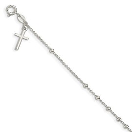Jewels By Lux Sterling Silver Cross Charm Bracelet