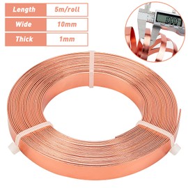 BENECREAT 16.5 Feet 10 mm Wide Rose Gold Flat Jewellery Craft Wire 18 Gauge Aluminium Wire for Bezel, Sculpture, Anchor, Jewellery Making