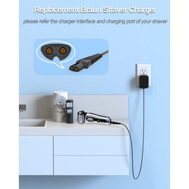 Braun Shaver Charger 12V Power Cord for Braun Series 7 9 3 5 1 XT5 Electric Razor 3040s 340s 9385cc 370 720 760cc 790cc 720s-4 7865cc 9090cc 9330s 5018s 7020s 9095cc 3350cc-4 390cc