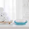 BIMUYI Soap Dish Holder, Embossed Glass Soap Tray, Decorative Soap