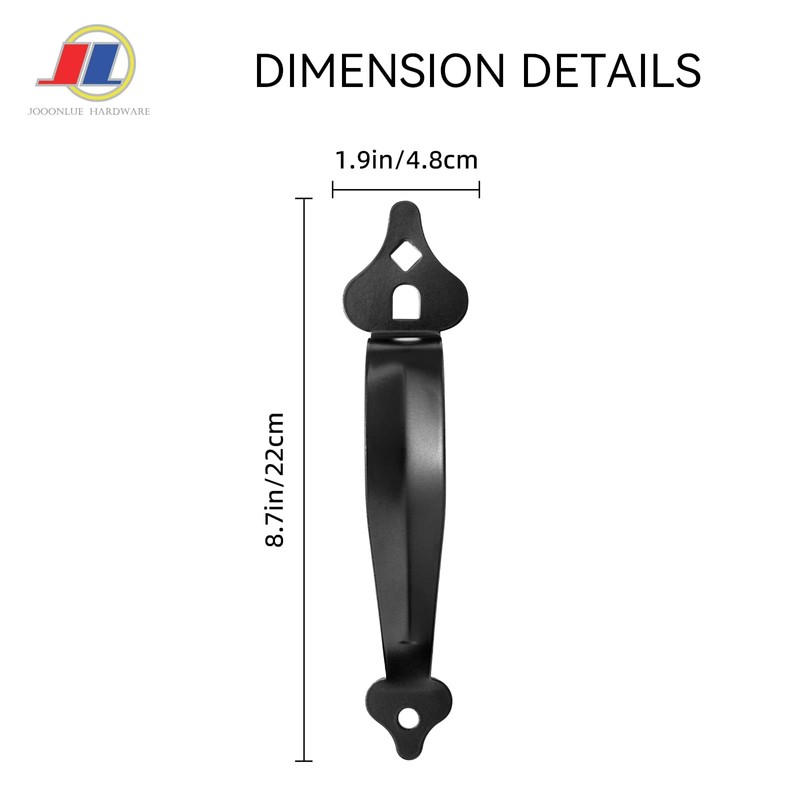 Gate Handle, Shed Door Handle with Latch, 1 Pack, Black