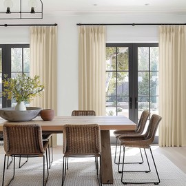 Pinch Pleated Linen Sheer Curtains 120 Inches Long for Living Dining Room with Hooks Rings Back Tab Pinch Pleat Drapes Extra Long Beige Tan Light Filtering 120 Inch Curtains for Bedroom 10FT 1 Panel