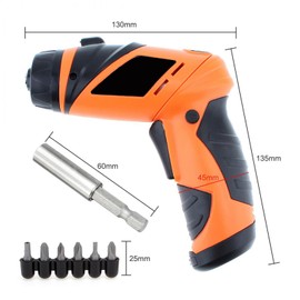 Cordless Screwdriver, 8 in 1 Handheld Electric Drill 6V Foldable Electric Screwdriver Kit with Drill Chuck and Screw Head for Home Office