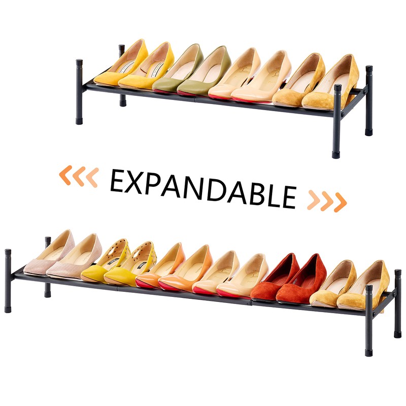 Tajsoon Expandable Shoe Rack for Closet 1 Tier, 28“-41“Adjustable &
