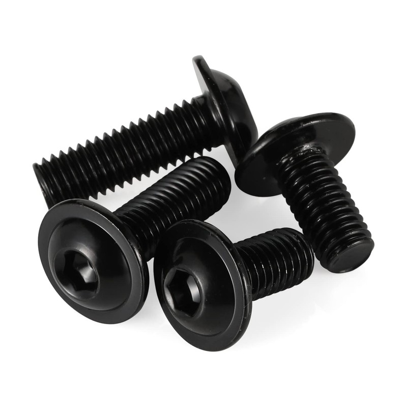 M8 x 16mm Flanged Button Head Socket Cap Screws, Black