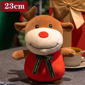 XineYuor 2 x Christmas Plush Toy, Christmas Decoration, Stuffed Toys, Santa Claus, Elk, Cuddly Toy, Santa Claus Doll, Ornaments, Christmas Reindeer, Plush Doll for Boys, Girls, Children