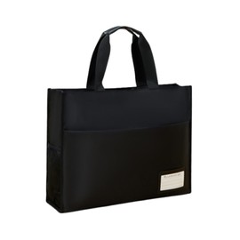 ateena Document Bag, A3, File Case, Document Case, Portable, Meeting Bag, A3 Size, Large Capacity, Storage Compartments, C (Black, 19.3 x 15.0 x 4.7 inches (49 x 38 x 12 cm)