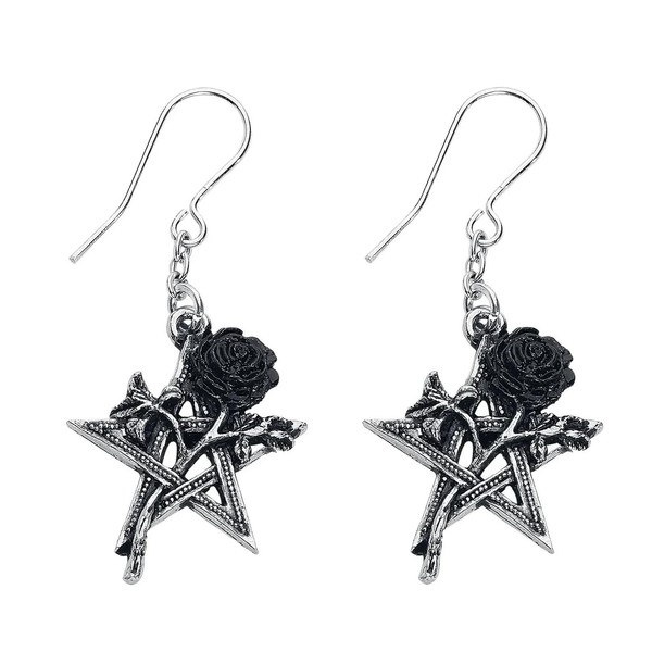 Alchemy Gothic Ruah Vered Droppers Women Earring Black-Silver, Pewter,