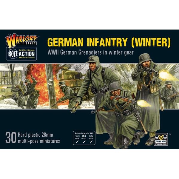 Warlord Bolt Action Winter German Grenadiers Infantry 1:56 WWII Military Wargamimg Plastic Model Kit, Small