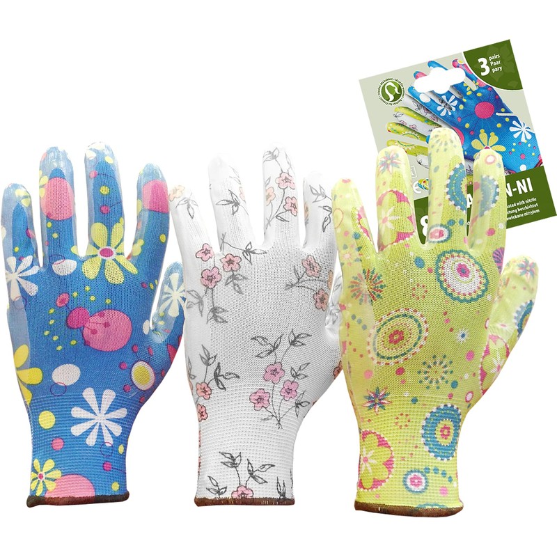 Ladies Deluxe Gardening Work Gloves (3 Pairs) Gift for Women