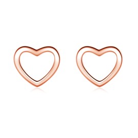 Glintara Women's 925 Sterling Silver Heart Star Stud Earrings, Hypoallergenic Flat Earrings with Cubic Zirconia, Cartilage Sleeping Earrings, Small Earrings in Gift Box, Sterling Silver