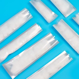 QQ Studio 100 Clear and Silver Bags Aluminum Foil Pouch Food Storage Bags Heat Sealable for Coffee Tea Sugar Instant Mix (2.4" x 7")