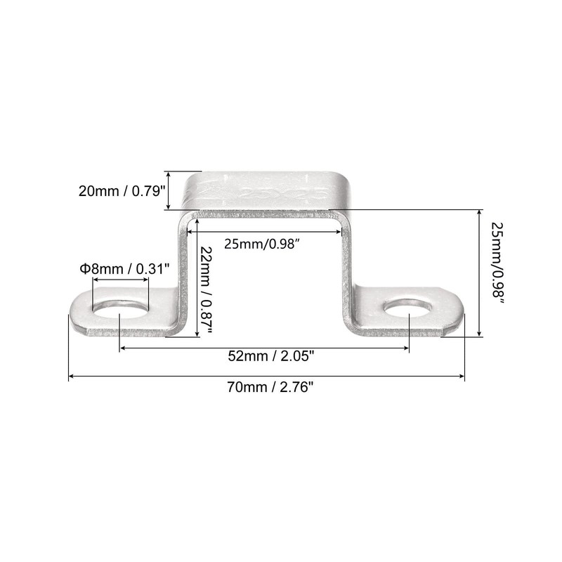 TA-VIGOR U Shaped Connector Bracket 22 x 27mm 304 Stainless