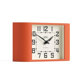 NEWGATE® Mini Metro desk clock | Retro mantel clock | Orange | Mid century style for desk, table top, shelf or bedside