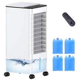 Windowless Portable Air Conditioners with Remote, Ventless Ac Unit Ductless Air Cooler,Hoseless Quiet Evaporative Oscillating Swamp Cooler,12H Timer & 4 Ice Box for Room Indoor Outdoor Office Bedroom