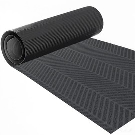 COMPOLICY Door Mat 50x80cm Slip-Resistant Door Mats Indoor and Outdoor Tweed Grey Polyester & Black TPE Base Edge-Free Design for Hallway or Front Door