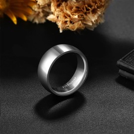 Cupimatch Titanium Ring Men's Women's Rings Black Gold Silver Rose Gold Band Ring Finger Rings Smooth Wedding Ring Engagement Ring Friendship Ring Size 47 to 72, Titanium