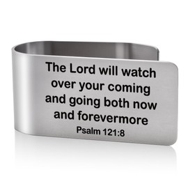 LAGZDFC The Lord Will Watch Over Your Coming and Going Visor Clip for Cars, Bible Verse Engraved Car Visor Clip, Christian Gifts for Drivers Family Friends, New Driver Gifts, Funny Car Accessories