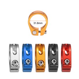 sourcing map 2pcs Bike Seat Post Clamp 31.8mm Bike Clip Aluminum Alloy Bicycle Locking Seat Post Ring with M4 Hex Screw for 27.2 to 28.6mm Bicycle Mountain Bike Road Bike Post Tube, Gold